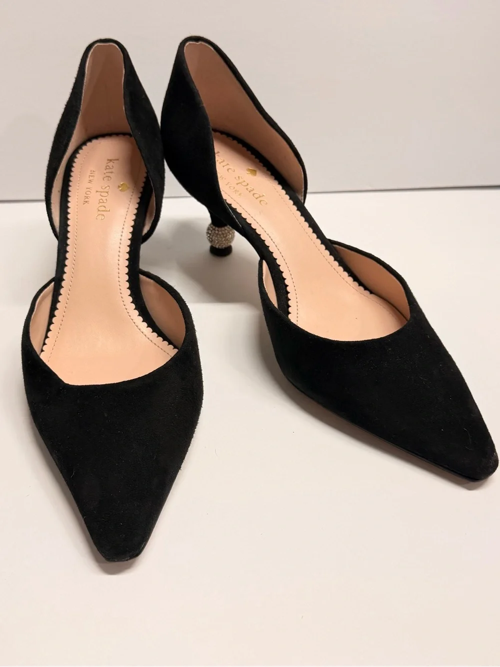 Kate Spade Black Suede kitten heels